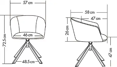 Photo du produit FAUTEUIL TISSU ARCO BLEU NUIT PIEDS PYRAMIDAL