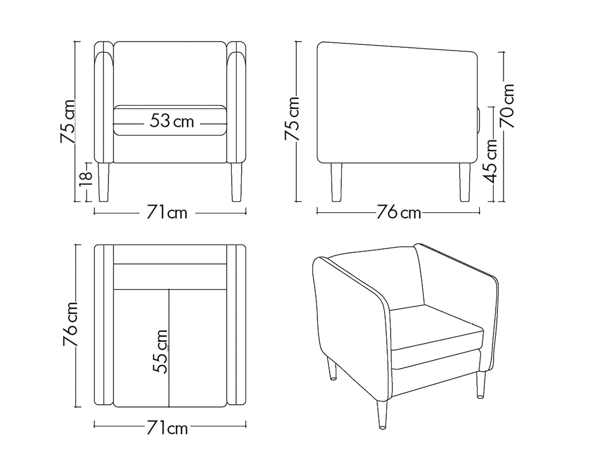 Photo du produit FAUTEUIL KANAP - TISSU NON FEU