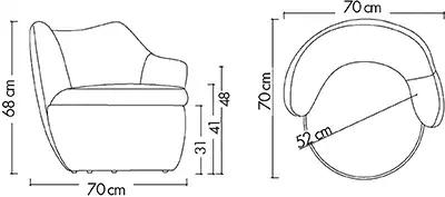 Photo du produit FAUTEUIL KURLY BLEU MARINE