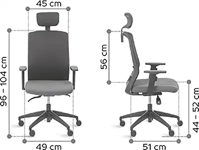 Photo du produit FAUTEUIL SCOTTY SYNCHRONE BX/BX DOSSIER TISSUS AVEC APPUI-TÊTE