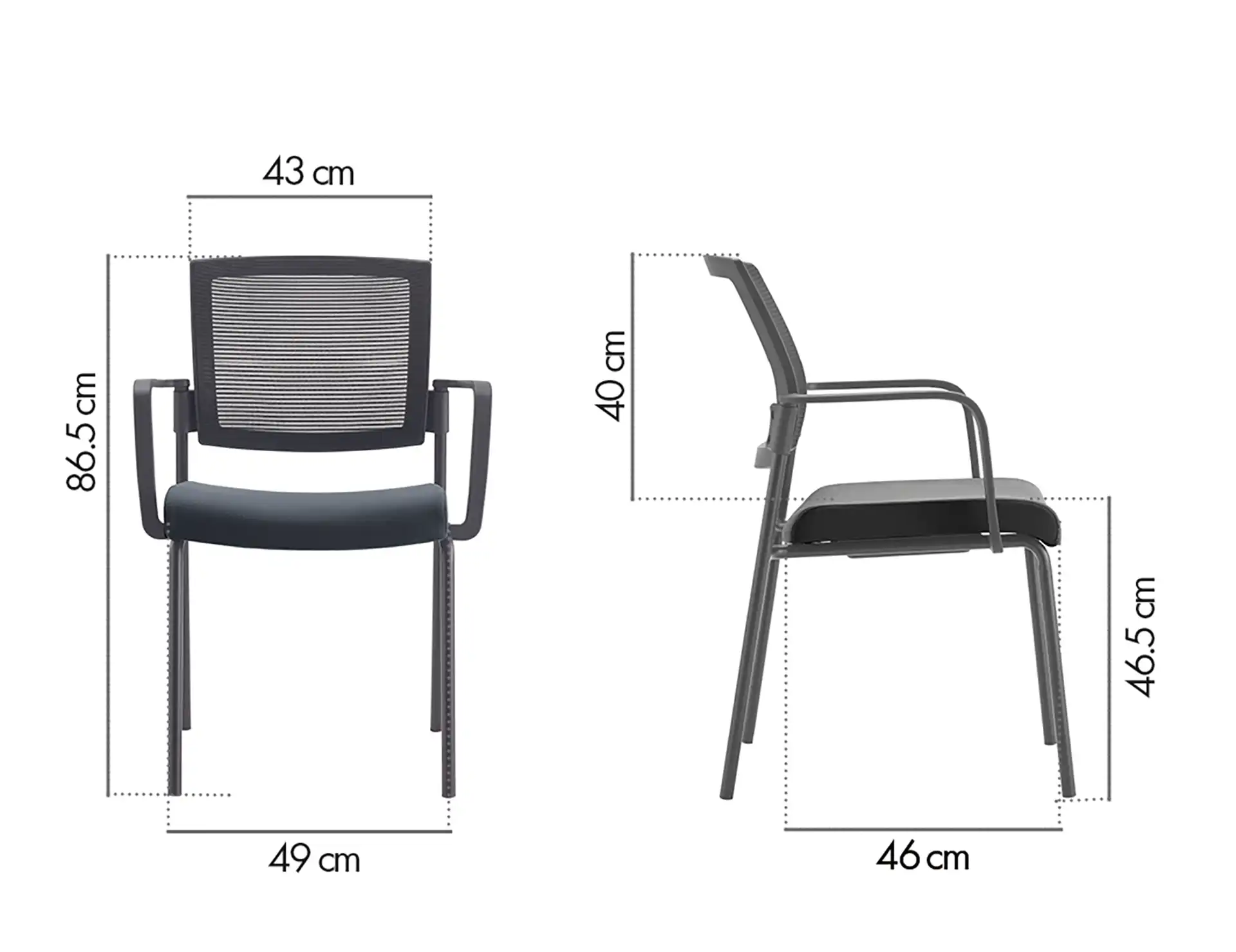 Photo du produit CHAISE SYNERGY NOIRE ASSISE TISSU DOSSIER TISSU SANS ACCOUDOIRS