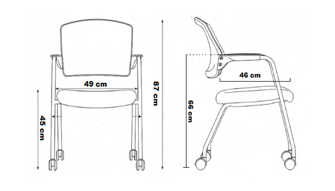 Photo du produit CHAISE DE REUNION ROULETTES TRITON 