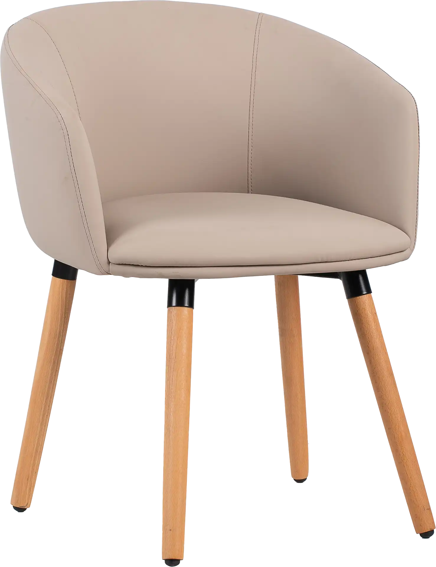 Photo du produit FAUTEUIL POLYURETHANE ARCO TAUPE PIEDS BOIS