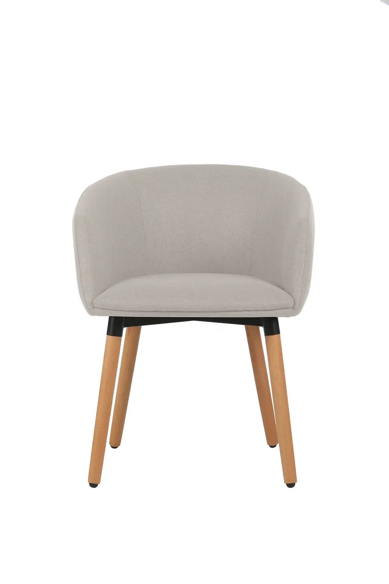 Photo du produit FAUTEUIL TISSU ARCO BEIGE LIN PIEDS BOIS