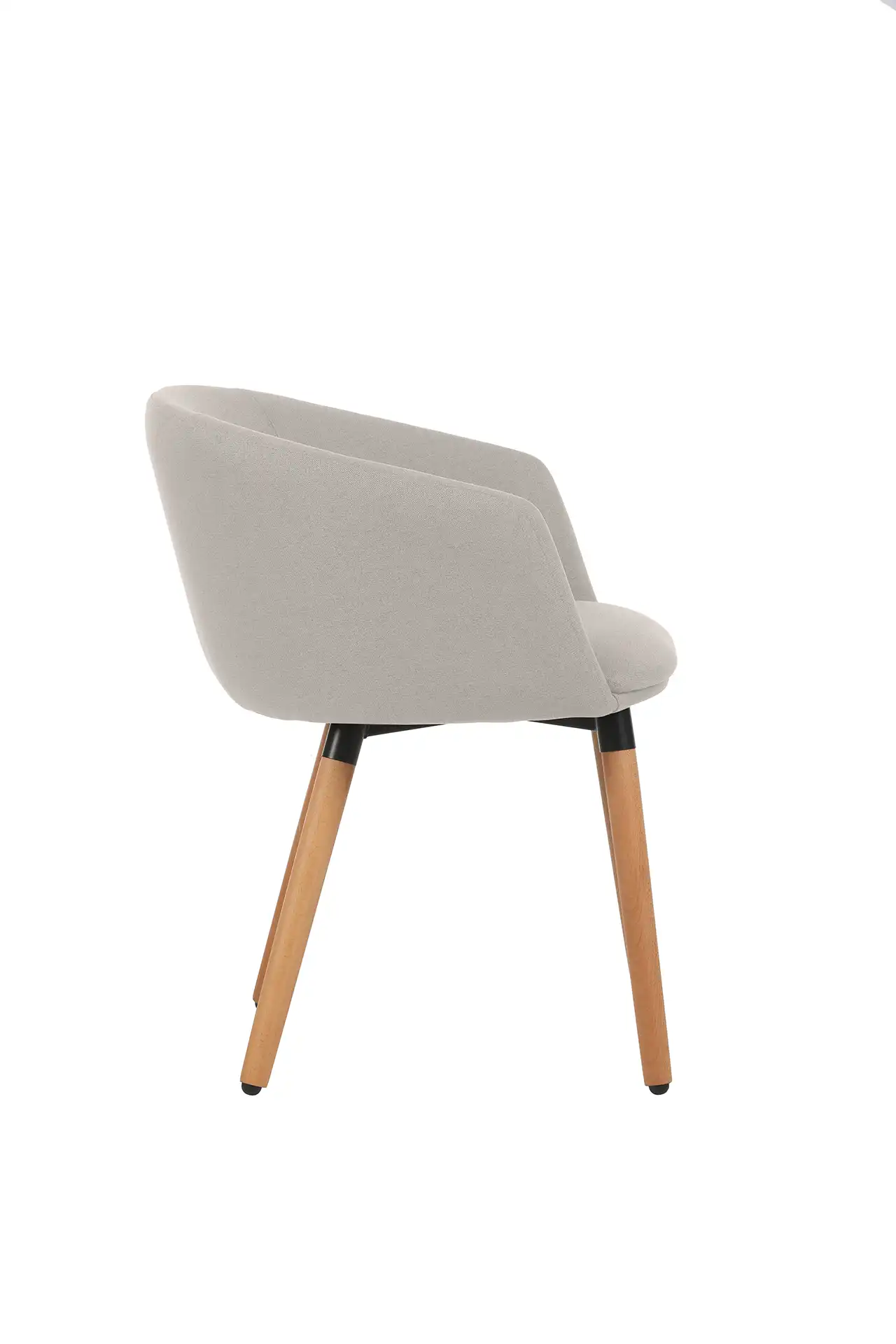 Photo du produit FAUTEUIL TISSU ARCO BEIGE LIN PIEDS BOIS