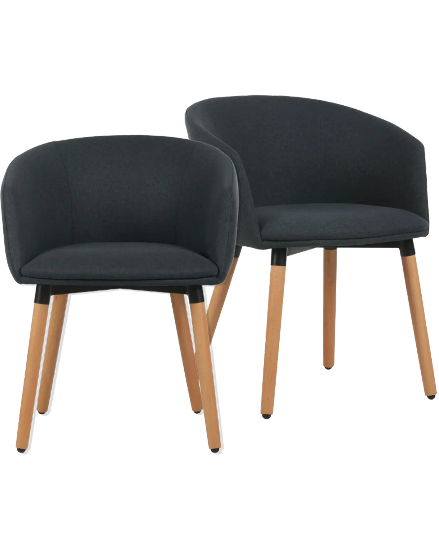 LOT DE 2 FAUTEUILS TISSU ARCO BLEU PIEDS BOIS