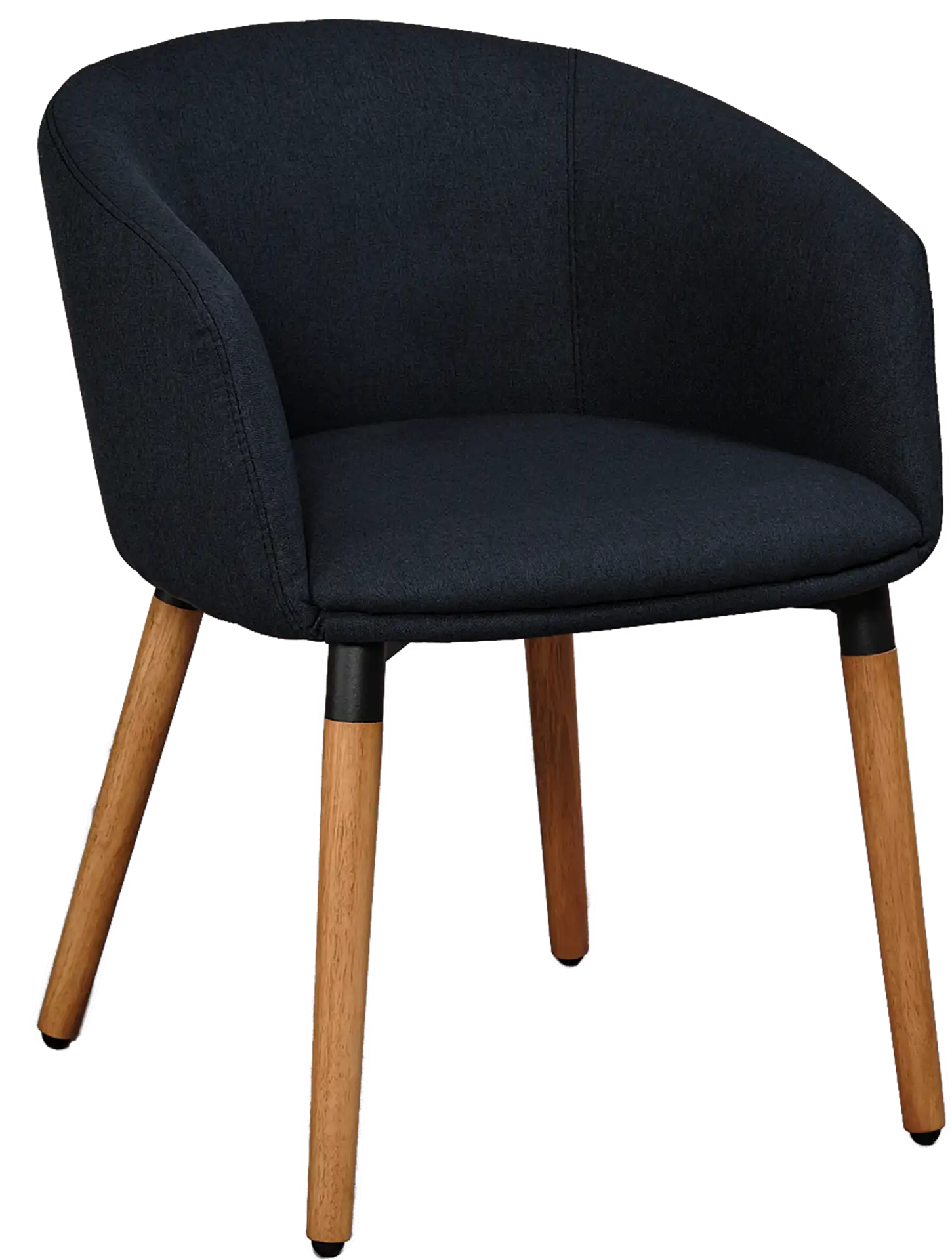 Photo du produit FAUTEUIL TISSU NON FEU ARCO BLEU NUIT PIEDS BOIS