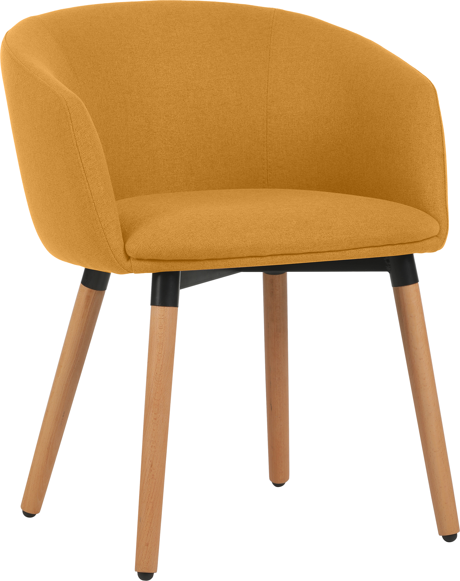 Photo du produit FAUTEUIL TISSU NON FEU ARCO JAUNE SAFRAN PIEDS BOIS