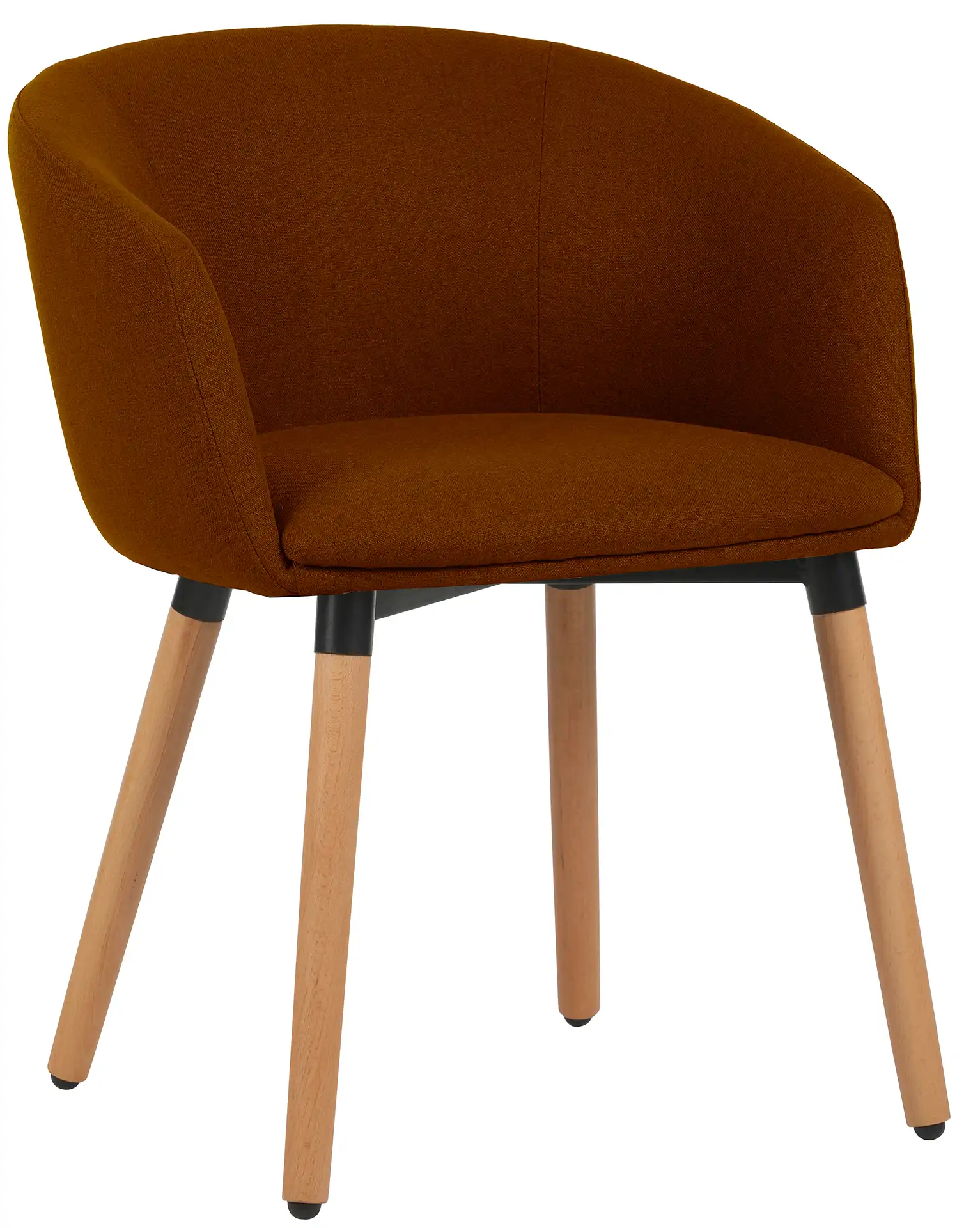 FAUTEUIL TISSU NON FEU ARCO TERRACOTTA PIEDS BOIS