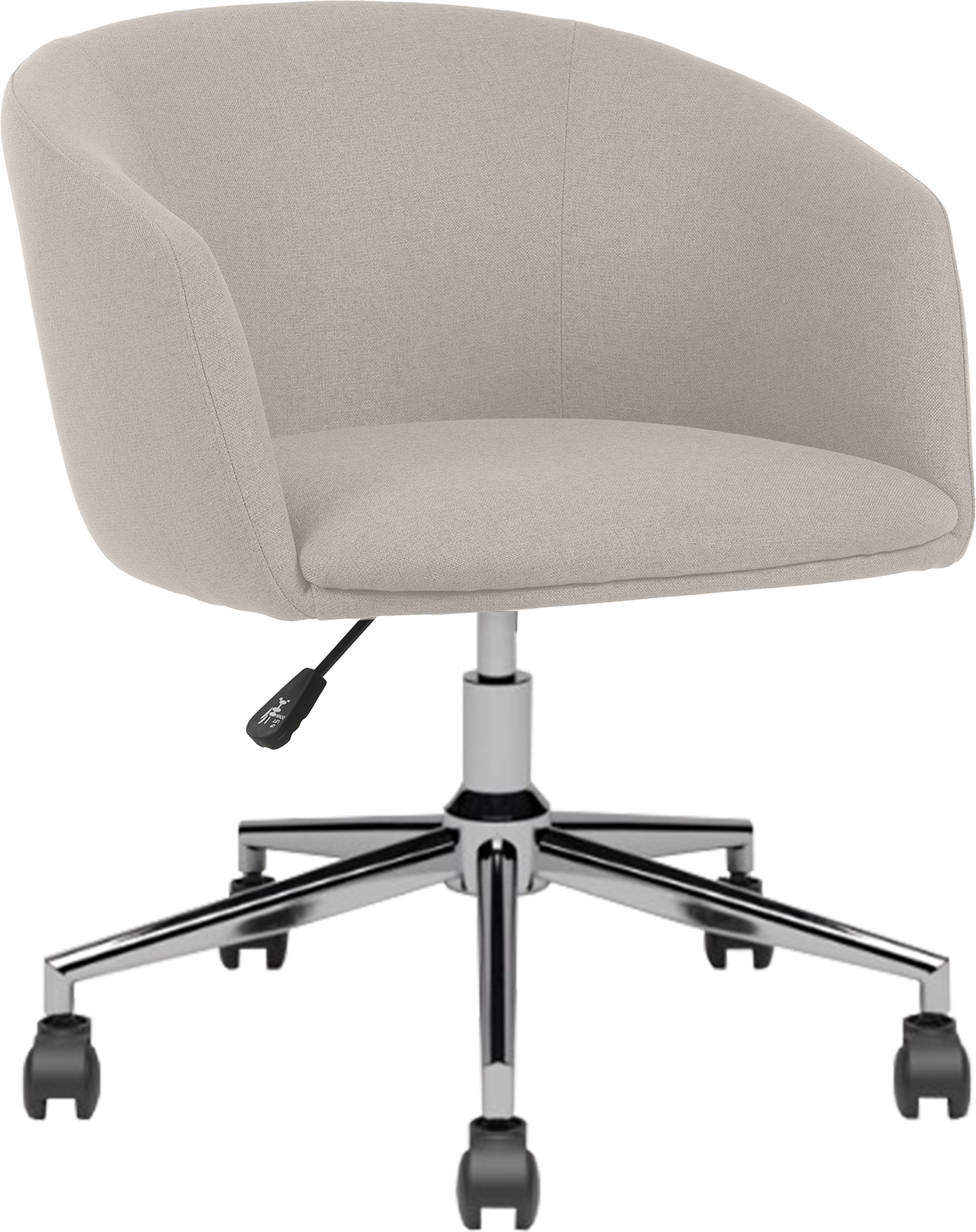Photo du produit FAUTEUIL TISSU NON FEU ARCO BEIGE LIN PIED ROULETTES CHROMÉ