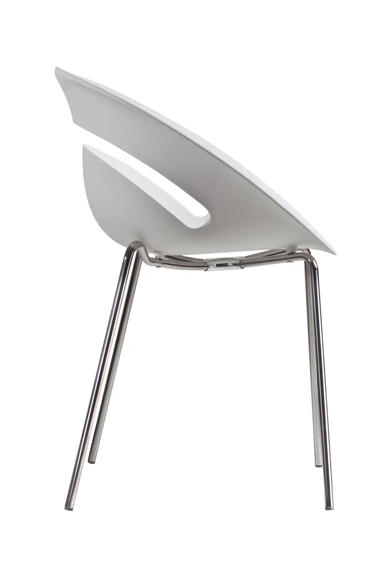 Photo du produit CHAISE LUNA BLANC PIEDS CHROME