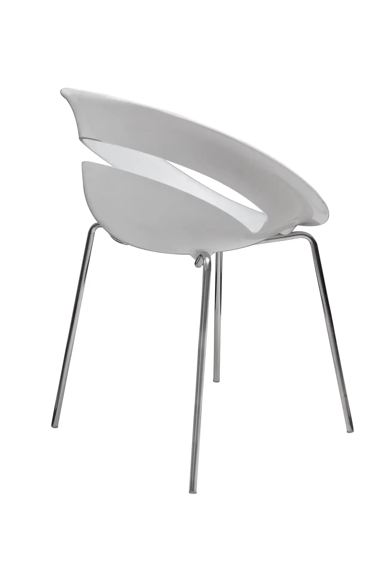 Photo du produit CHAISE LUNA BLANC PIEDS CHROME