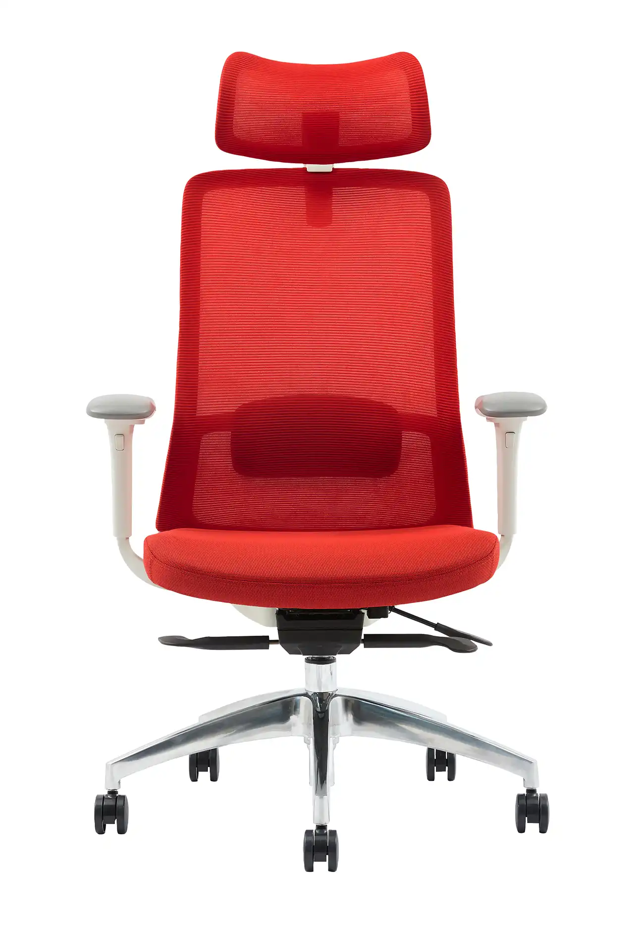 Photo du produit FAUTEUIL POLAR SYNCH CORPS GR/CLAIR, ASS ET DOSS ROUGE, PIEDS ALU