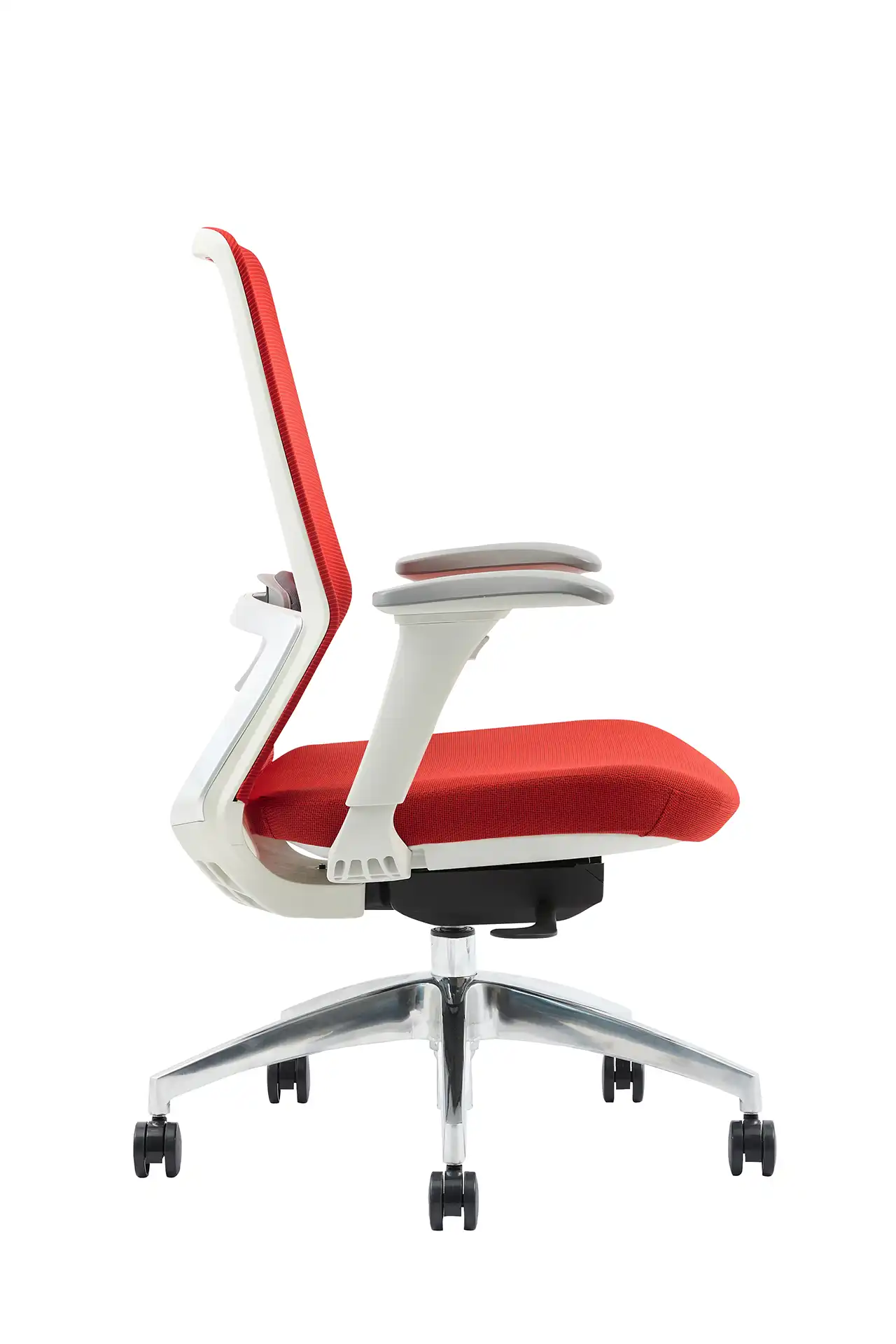 Photo du produit FAUTEUIL POLAR SYNCH CORPS GR/CLAIR, ASS ET DOSS ROUGE, PIEDS ALU