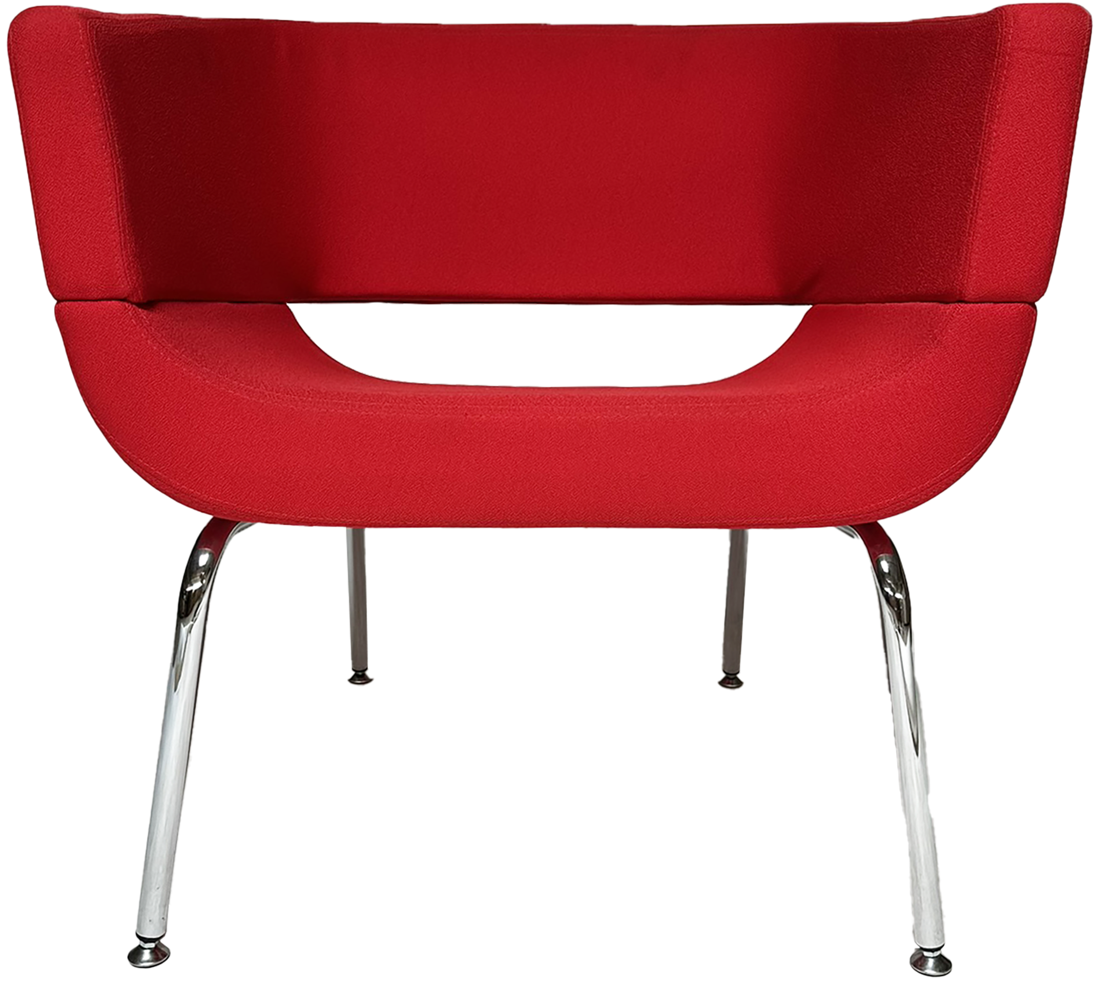 Photo du produit CHAISE LOUNGE ROUGE PIEDS CHROMES