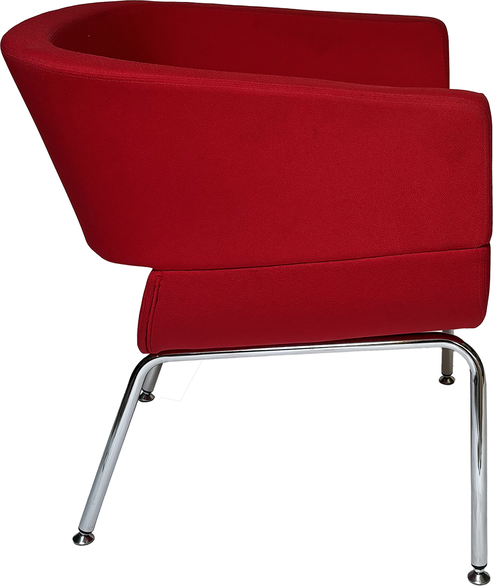 Photo du produit CHAISE LOUNGE ROUGE PIEDS CHROMES