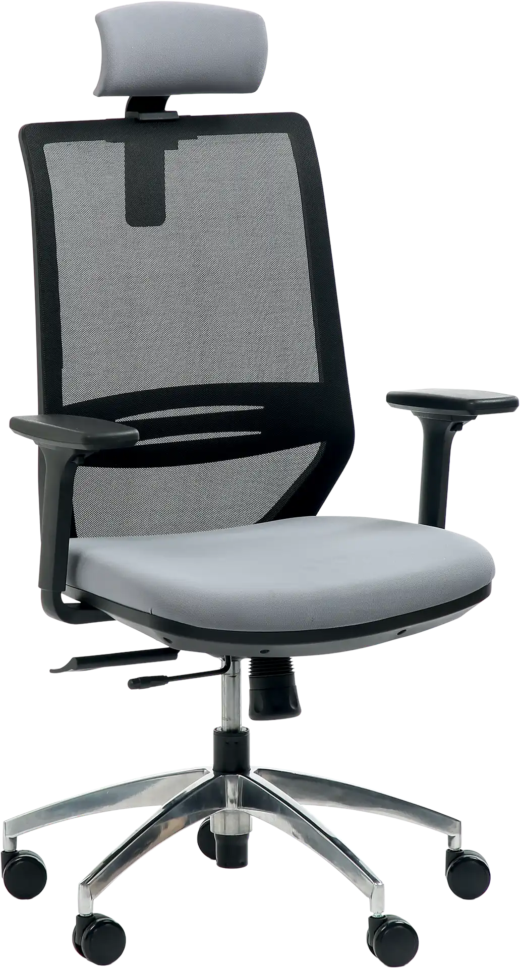 Photo du produit FAUTEUIL ERGONOMIQUE TECSY GRIS/GRIS PIED ALU ACC 3D