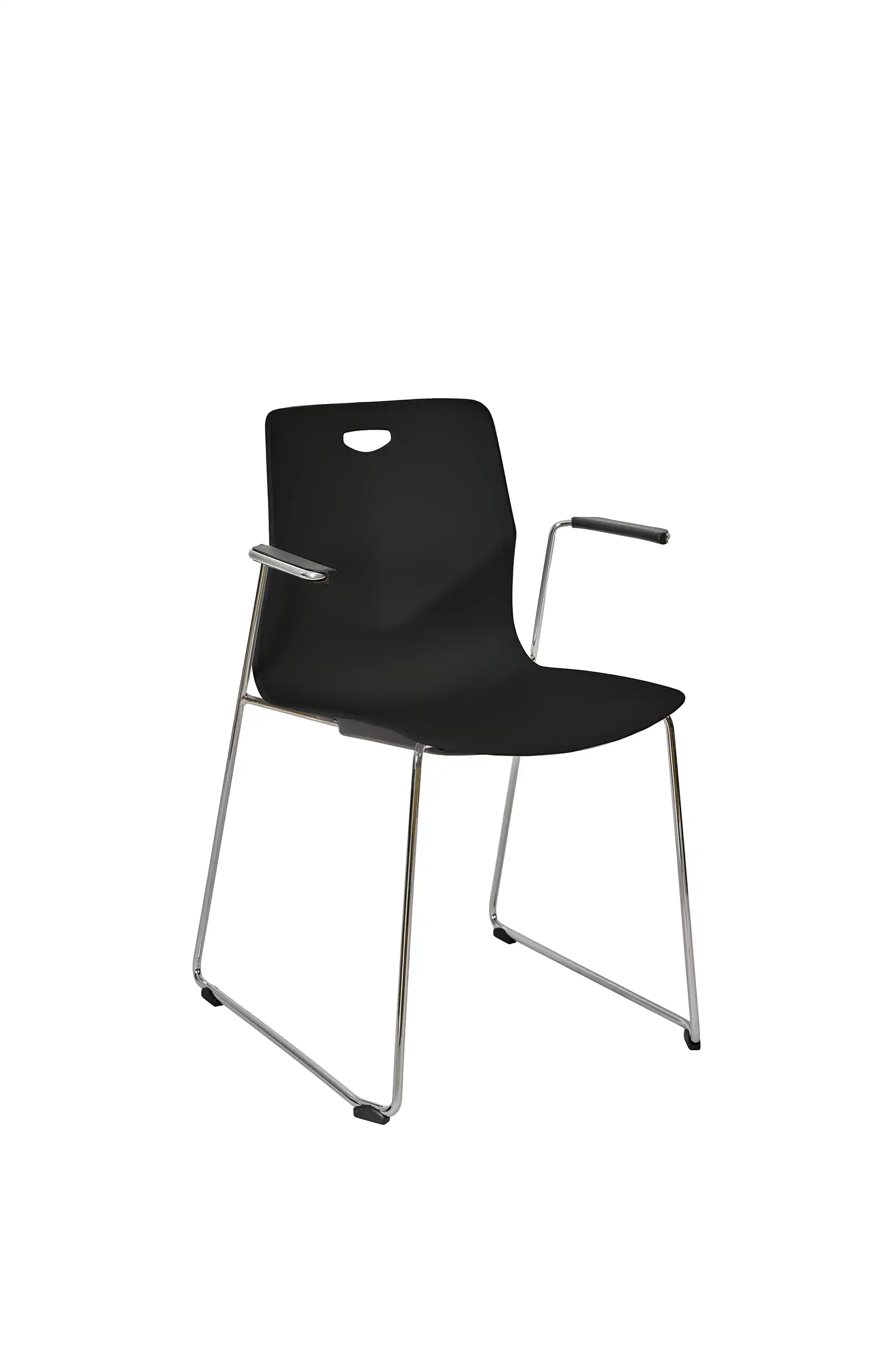 Photo du produit CHAISE TECSEAT NOIR PIEDS AVEC ACCOUDOIRS