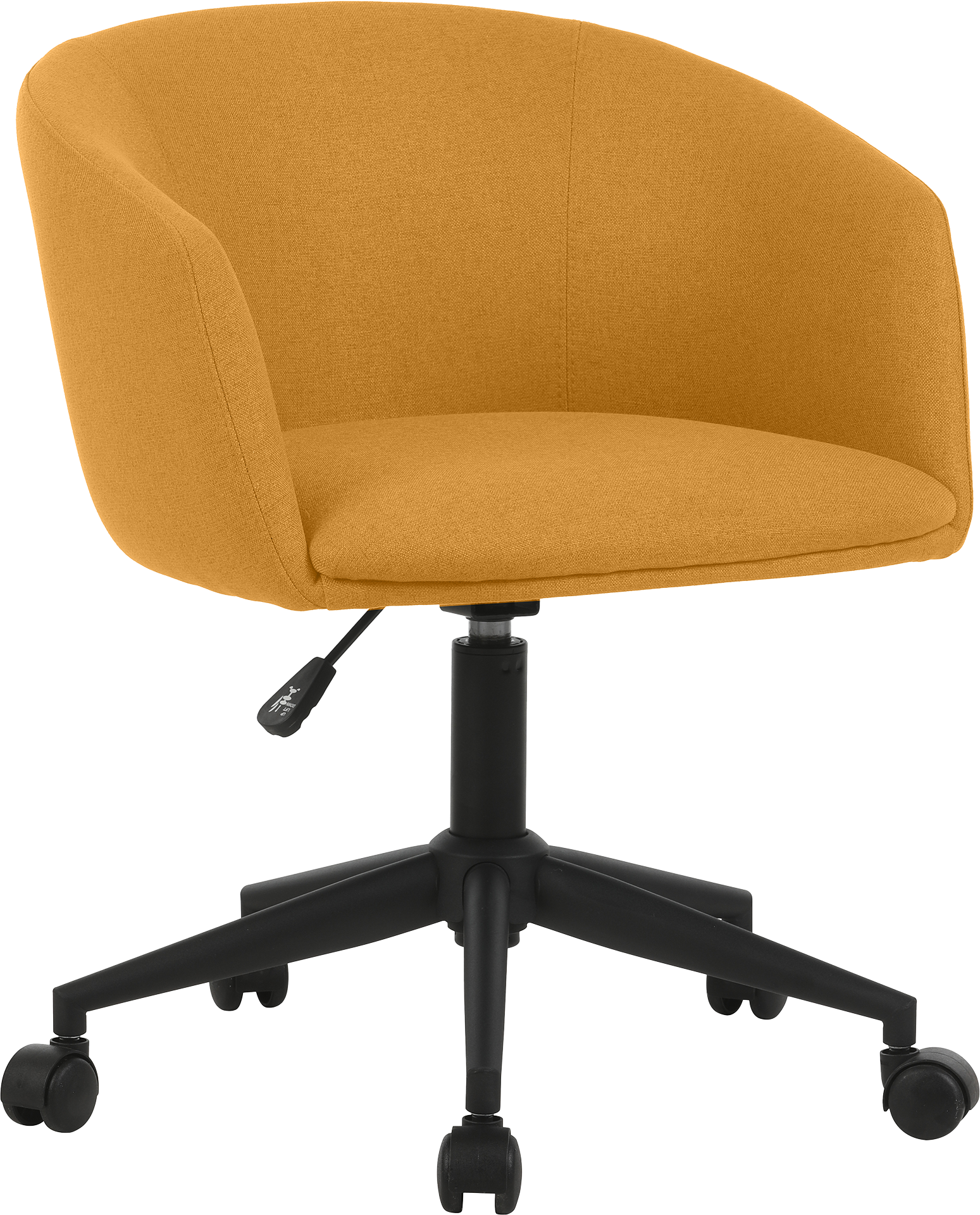 Photo du produit FAUTEUIL TISSU NON FEU ARCO JAUNE SAFRAN PIED ROULETTES