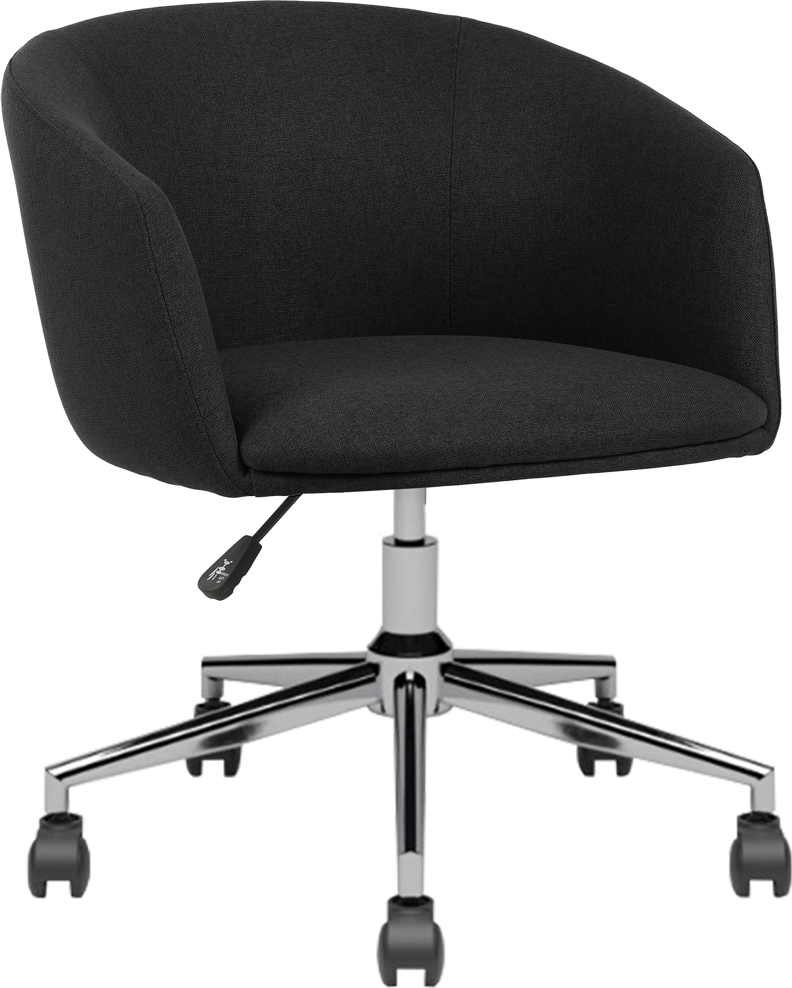 Photo du produit FAUTEUIL TISSU NON FEU ARCO GRIS POIVRE PIED ROULETTES CHROMÉ